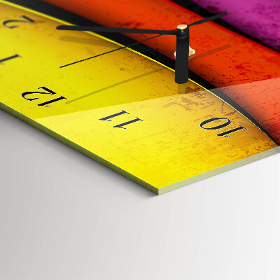 Horloge verticale en verre Rayures colorées