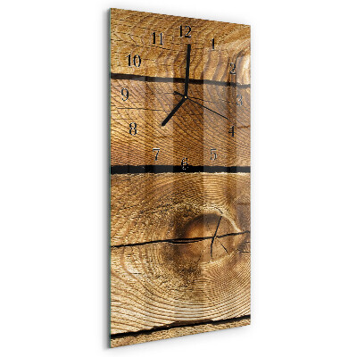 Horloge verticale en verre Bois