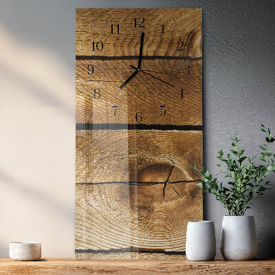 Horloge verticale en verre Bois