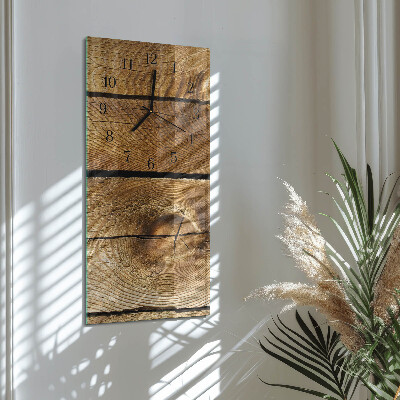 Horloge verticale en verre Bois