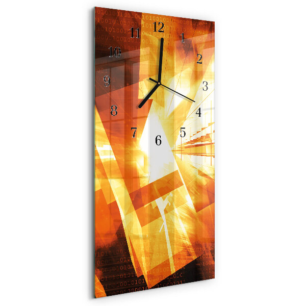 Horloge verticale en verre Abstraction