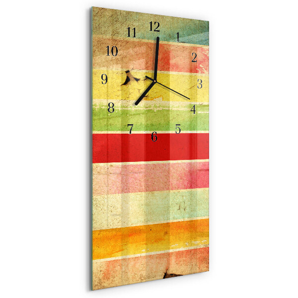 Horloge verticale en verre Mur coloré