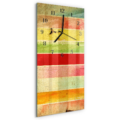 Horloge verticale en verre Mur coloré