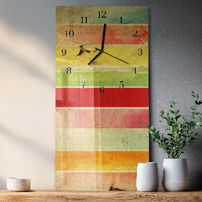 Horloge verticale en verre Mur coloré