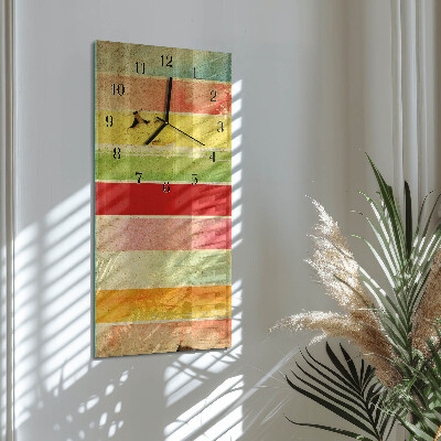 Horloge verticale en verre Mur coloré