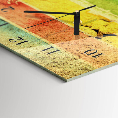 Horloge verticale en verre Mur coloré