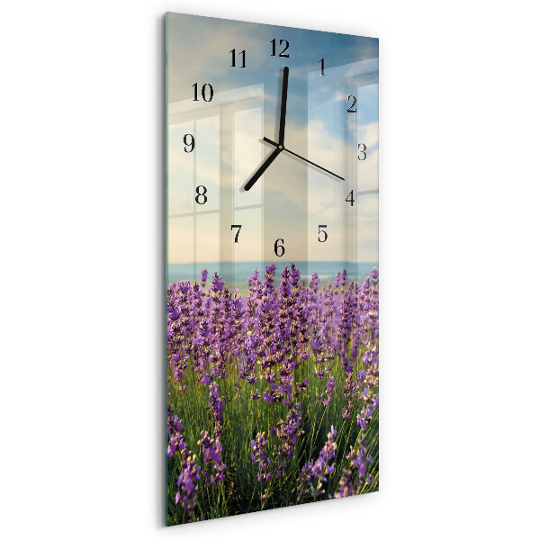 Horloge verticale en verre Fleurs
