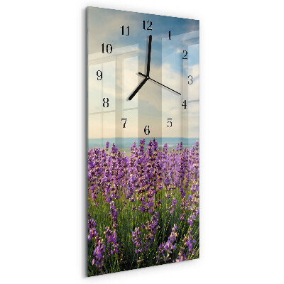 Horloge verticale en verre Fleurs