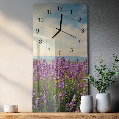Horloge verticale en verre Fleurs