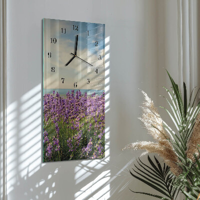 Horloge verticale en verre Fleurs
