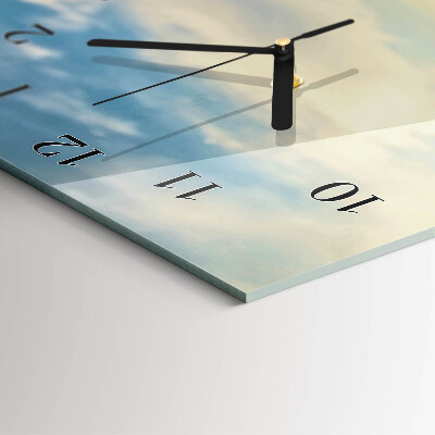 Horloge verticale en verre Fleurs