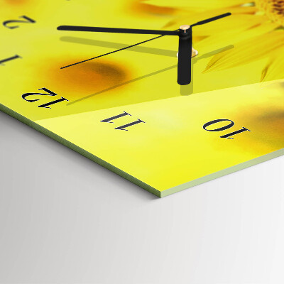 Horloge verticale en verre Tournesol