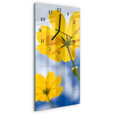 Horloge verticale en verre Fleur