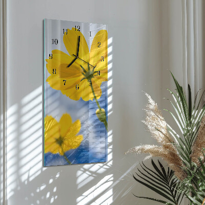 Horloge verticale en verre Fleur