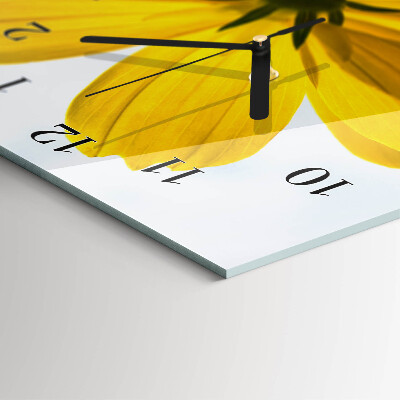 Horloge verticale en verre Fleur
