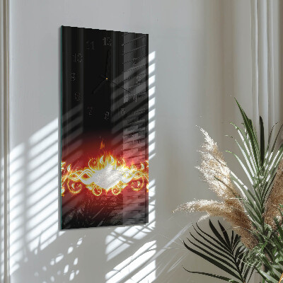Horloge verticale en verre Fleur de feu