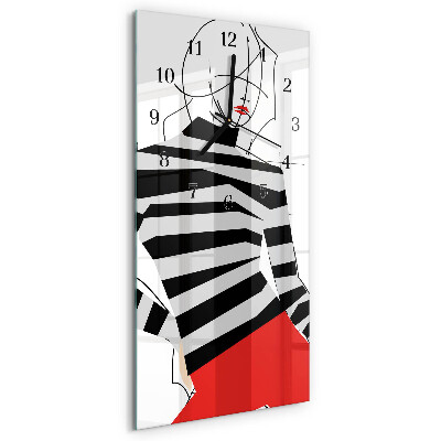 Horloge verticale en verre Femme blanche
