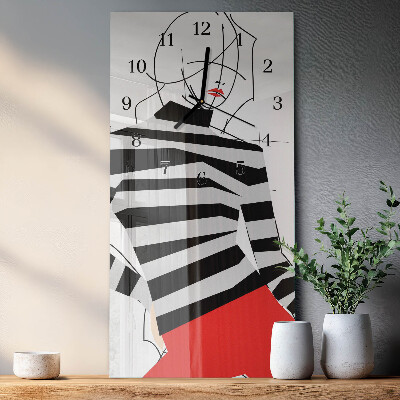 Horloge verticale en verre Femme blanche