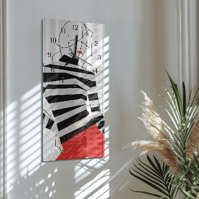 Horloge verticale en verre Femme blanche
