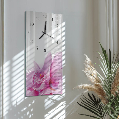 Horloge verticale en verre Orchidée