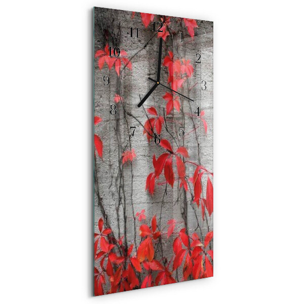 Horloge verticale en verre Fleurs