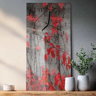Horloge verticale en verre Fleurs