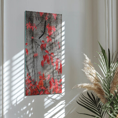 Horloge verticale en verre Fleurs