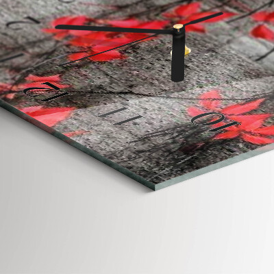 Horloge verticale en verre Fleurs
