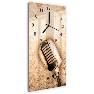 Horloge verticale en verre Microphone