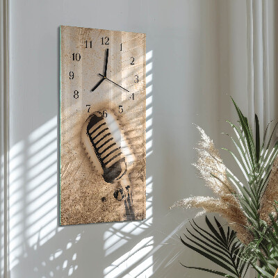 Horloge verticale en verre Microphone