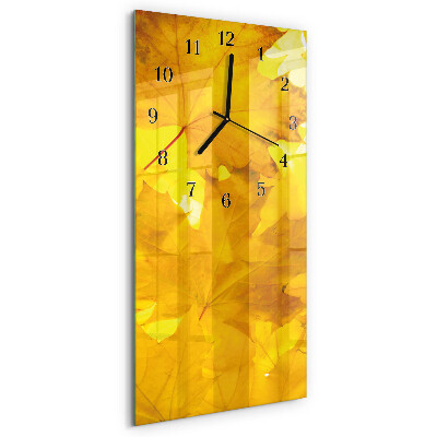 Horloge verticale en verre Feuilles