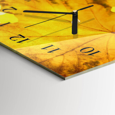 Horloge verticale en verre Feuilles