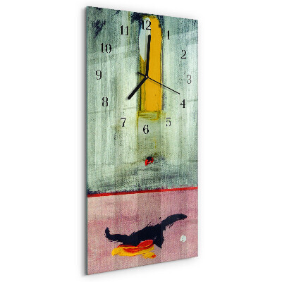 Horloge verticale en verre Motif coloré