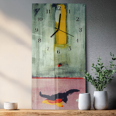 Horloge verticale en verre Motif coloré