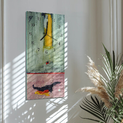 Horloge verticale en verre Motif coloré