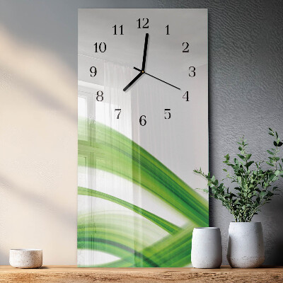 Horloge verticale en verre Vague abstraite