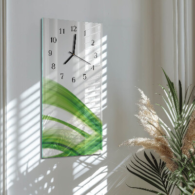 Horloge verticale en verre Vague abstraite