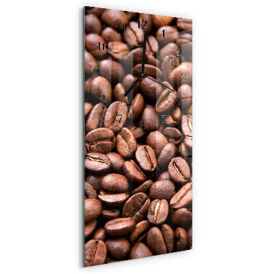 Horloge verticale en verre Grains de caféine