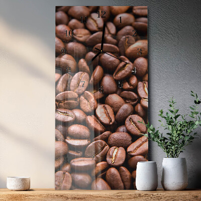 Horloge verticale en verre Grains de caféine