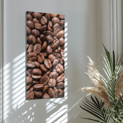 Horloge verticale en verre Grains de caféine