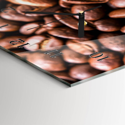 Horloge verticale en verre Grains de caféine