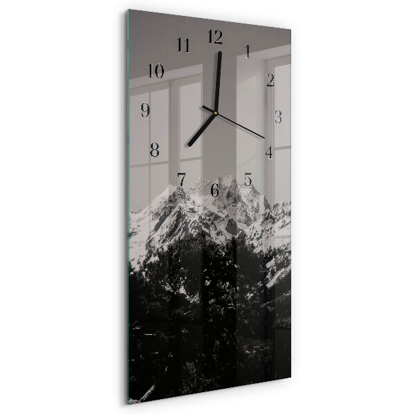 Horloge verticale en verre Montagnes