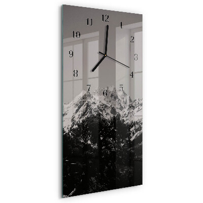 Horloge verticale en verre Montagnes