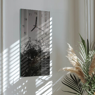 Horloge verticale en verre Montagnes