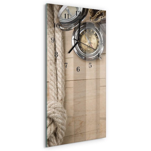 Horloge verticale en verre Boussole