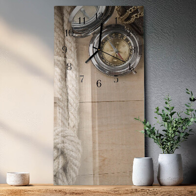 Horloge verticale en verre Boussole