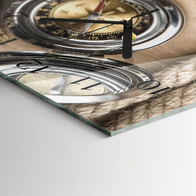 Horloge verticale en verre Boussole