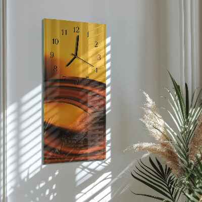 Horloge verticale en verre Abstraction