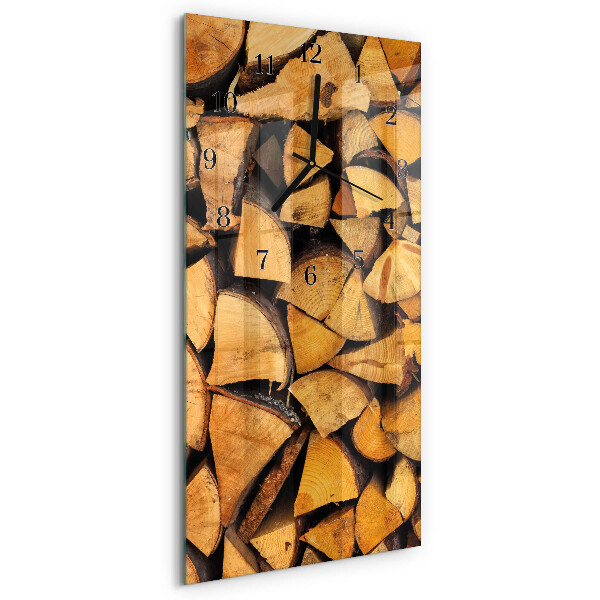 Horloge verticale en verre Bois