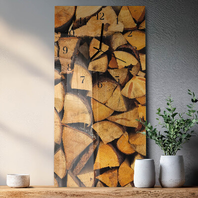 Horloge verticale en verre Bois